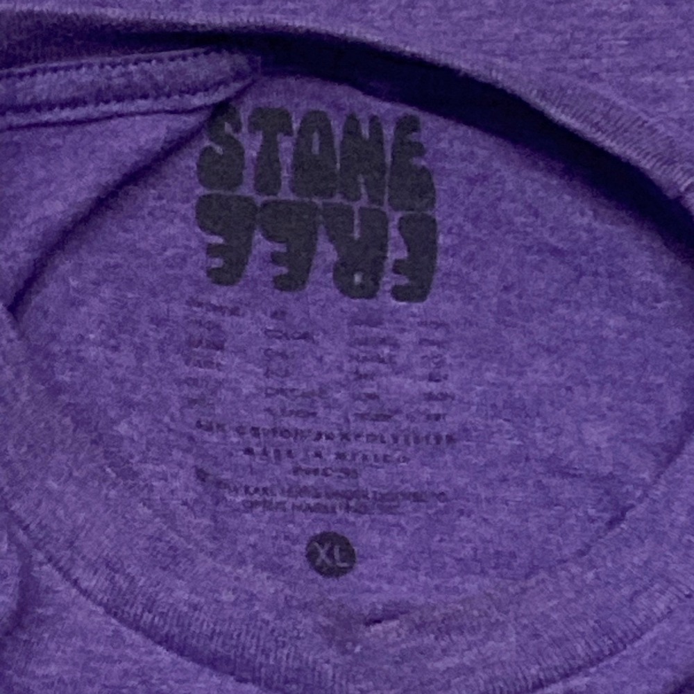 Stone Free Jimi Hendrix Fire Graphic T-Shirt Purple Heather Mens XL Rock Band T - Picture 2 of 5